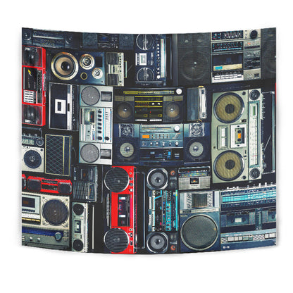 Vintage Boombox Stereos Wall Tapestry