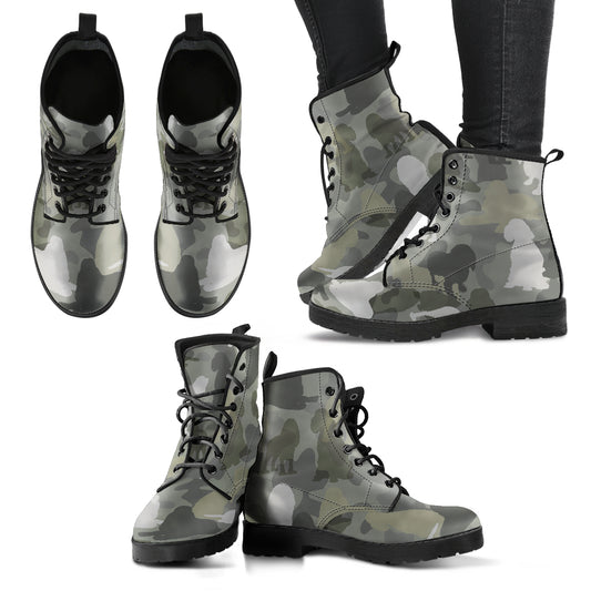 Cocker Spaniel Camo Women's Leather Boots