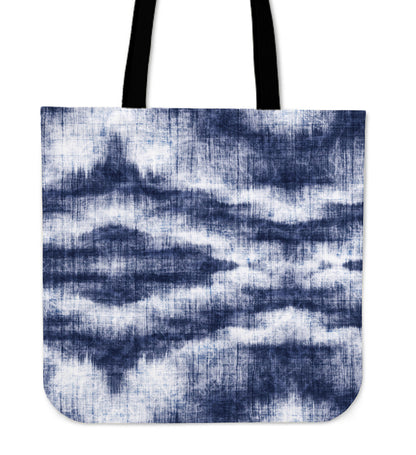Denim Blue Abstract Canvas Tote Bag