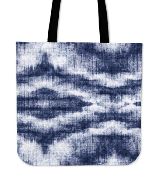 Denim Blue Abstract Canvas Tote Bag