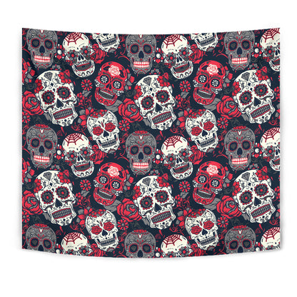 Sugar Skulls & Roses Wall Tapestry