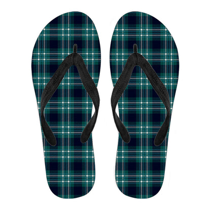 Green Plaid Flip Flops