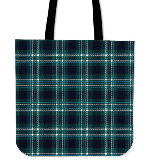 Green Plaid Canvas Tote Bag