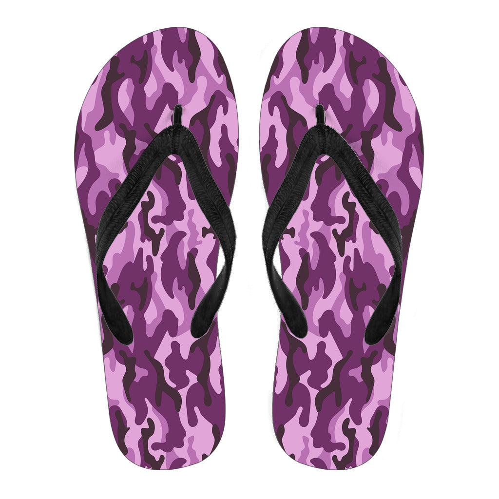 Purple Camouflage Flip Flops