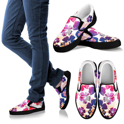 Colorful Aloha Flowers Slip On Shoes