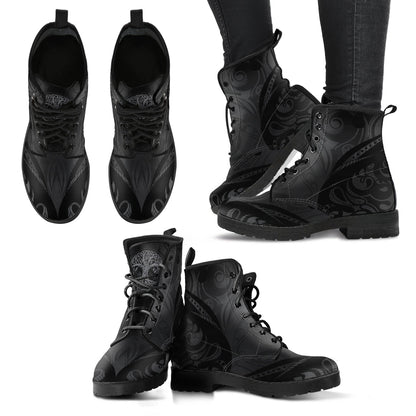 Dark Grey Tree of Life Decor Womens Boots