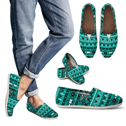 Teal Green Boho Aztec Casual Shoes