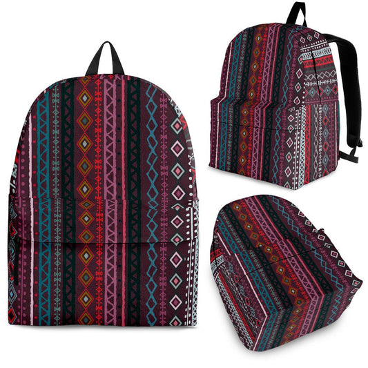 Red Boho Stripes Backpack