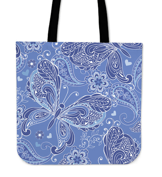 Purple Butterflies Decor Canvas Tote Bag