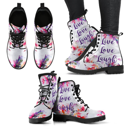 Live Love Laugh Floral Printed Boots