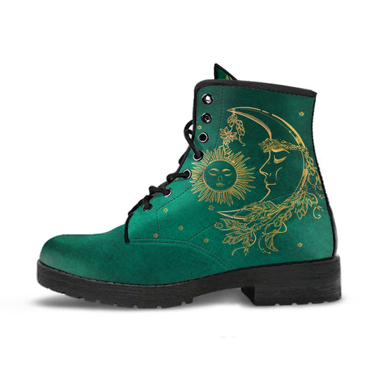 Green Sun Moon Boots