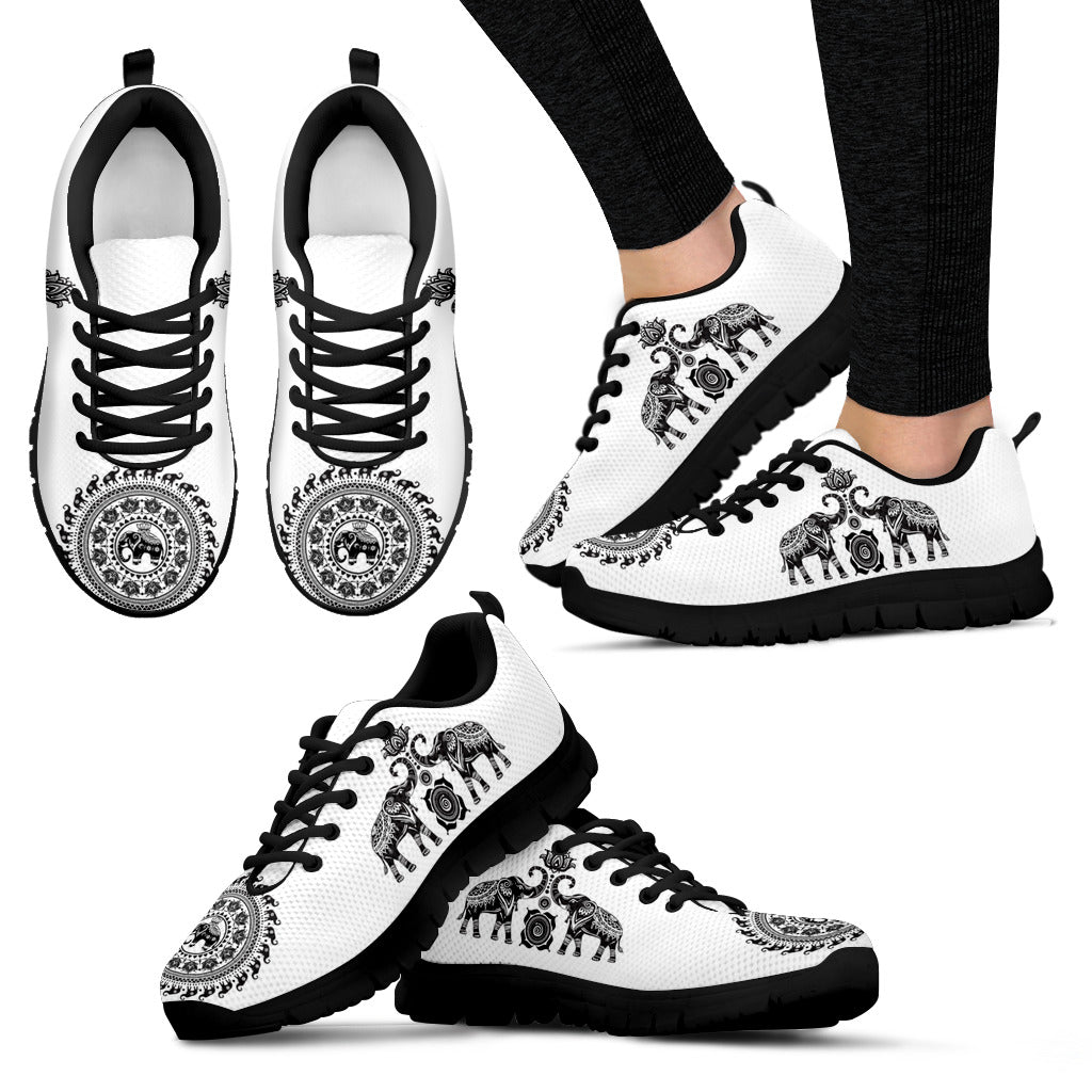 Elephant Mandala White - Sneakers