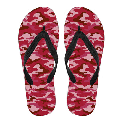 Red Camouflage Flip Flops