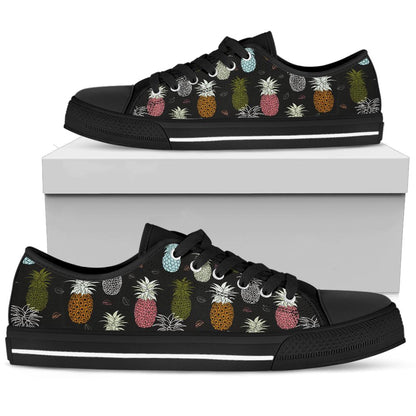 Colorful Pineapple Shoes - Black Sole