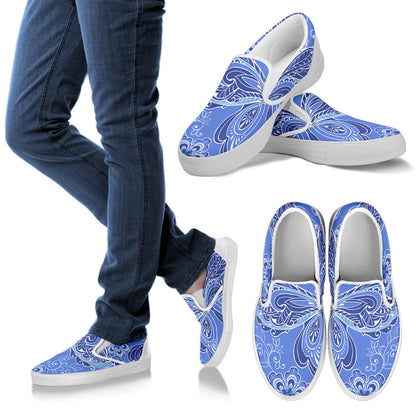 Purple Butterflies Decor Slip On Shoes