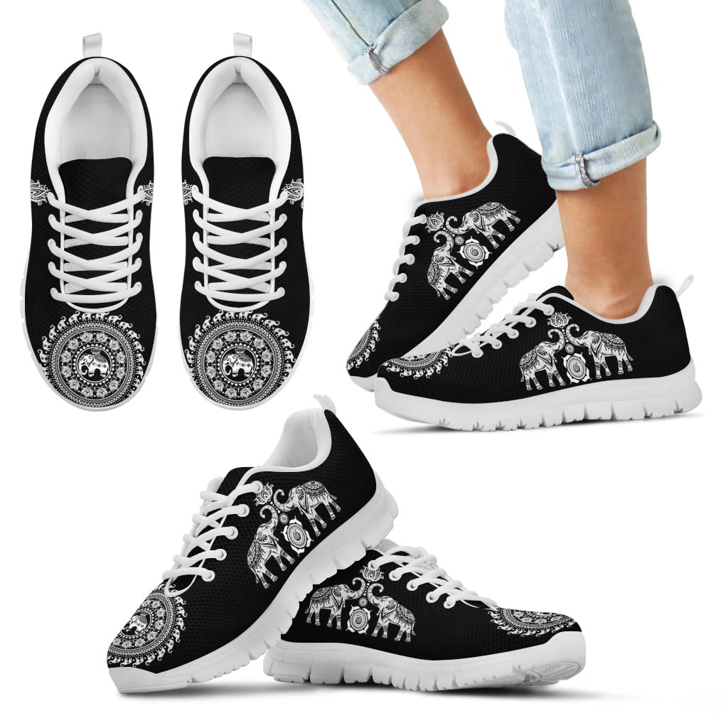 Elephant Mandala Black - Sneakers