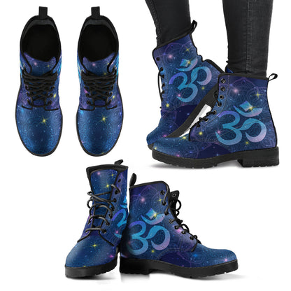 Blue Om Mandala Printed Boots
