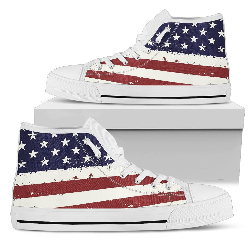 US Flag High Top Shoes