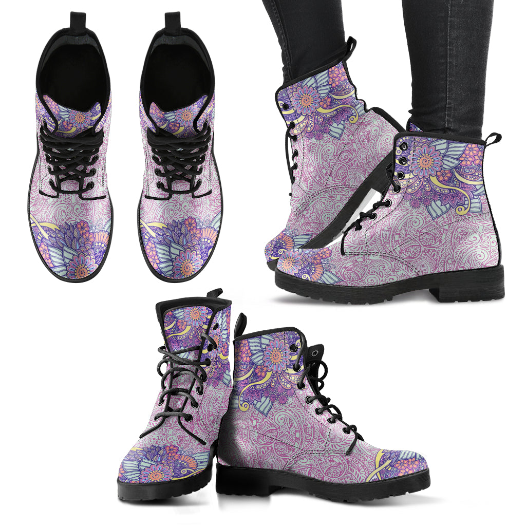 Pink Henna Decor Womens Boots