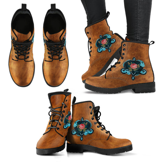 Steampunk Rose Women's Leather Boots