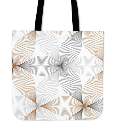 Floral Stars Pattern Canvas Tote Bag