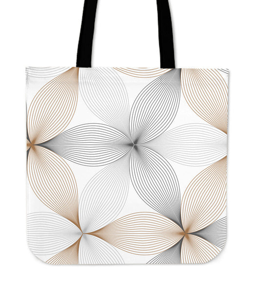 Floral Stars Pattern Canvas Tote Bag