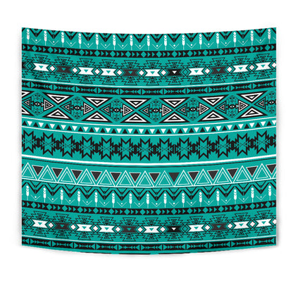 Teal Geen Boho Aztec Wall Tapestry
