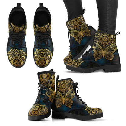 Gold butterfly mandala women’s printed boots – product image 3