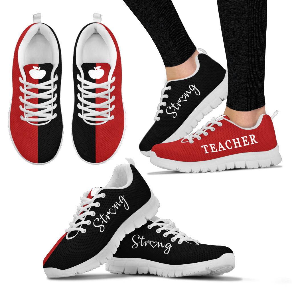 Black & Red Teacher Strong - Sneakers
