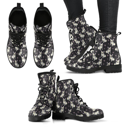 French Bulldog - Women's Leather Boots
