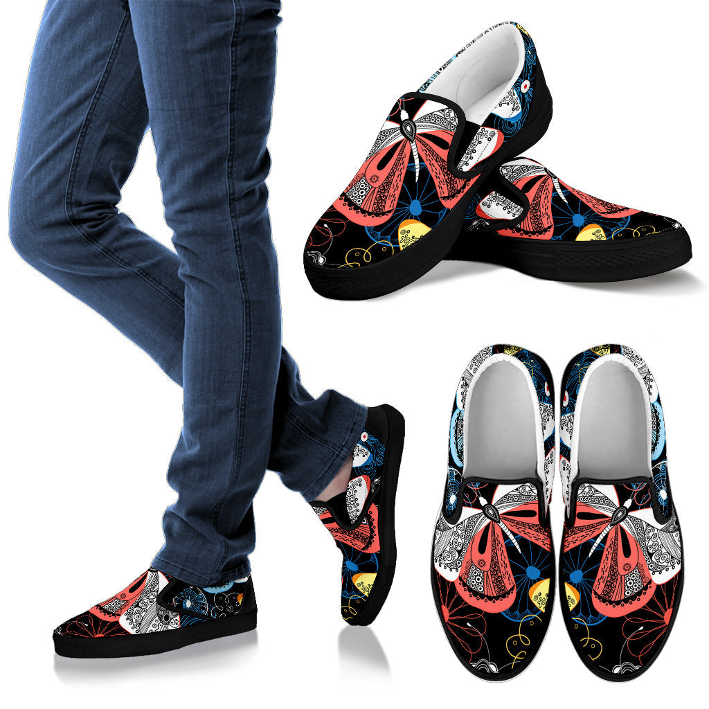 Colorful Butterflies Decor Slip On Shoes