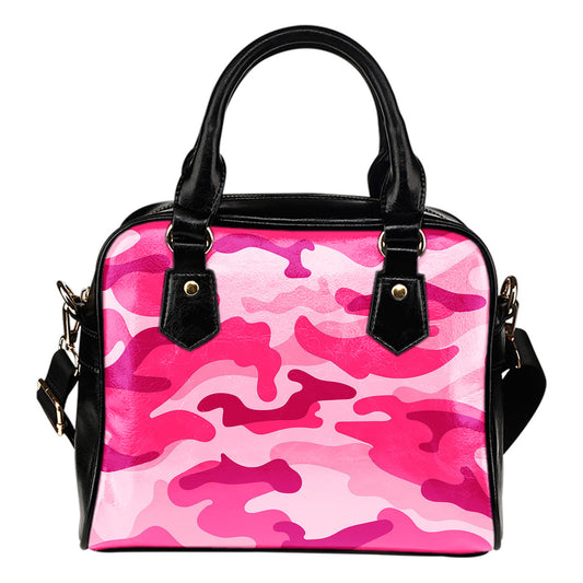 Pink Camouflage Shoulder Handbag
