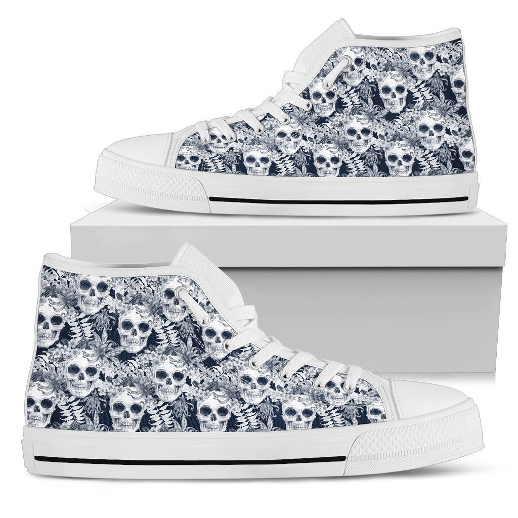 Hibiscus Palm Skull - High Tops