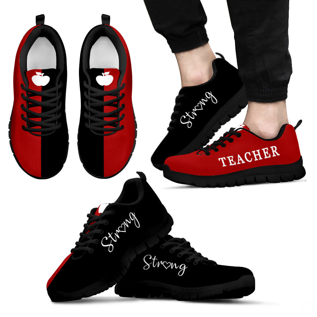 Black & Red Teacher Strong - Sneakers
