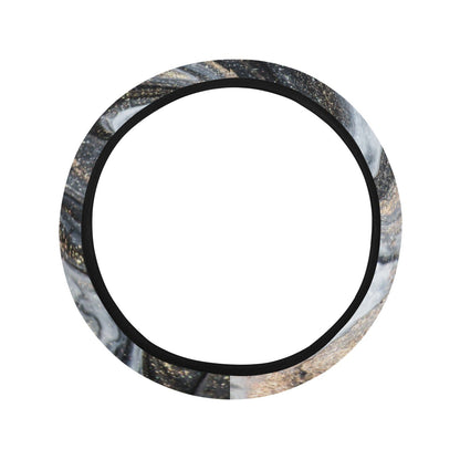 Gold Marble Print Steering Wheel Cover