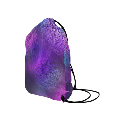 Purple Mandalas Drawstring Bag