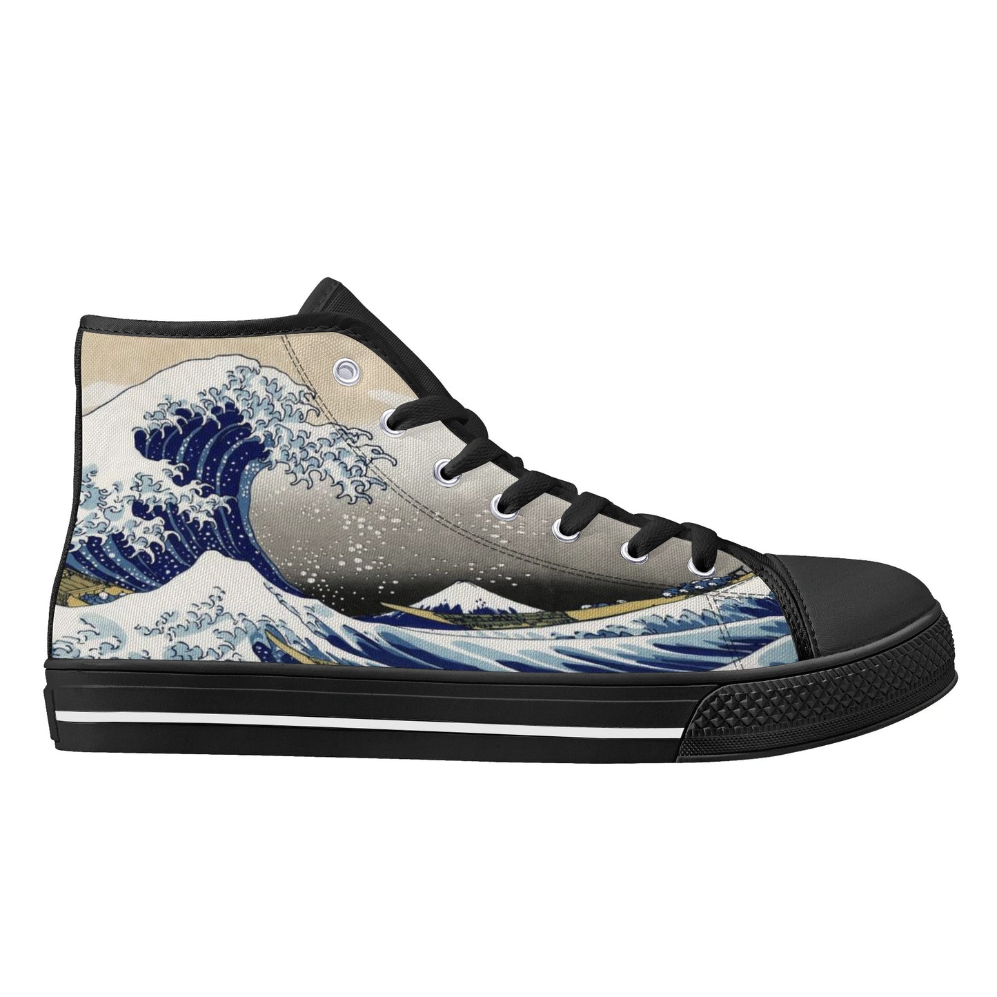 Great Wave - Women's High Top Canvas Shoes