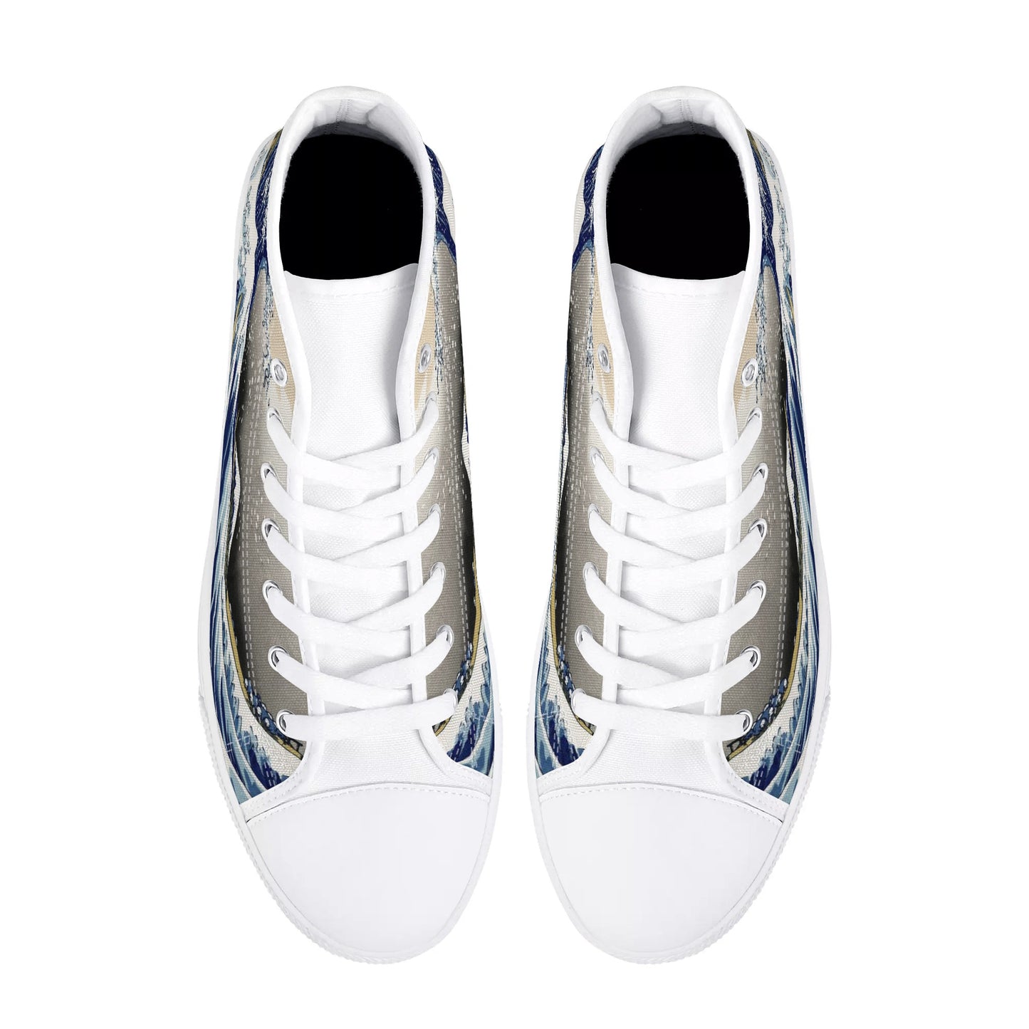 Great Wave - Women's High Top Canvas Shoes