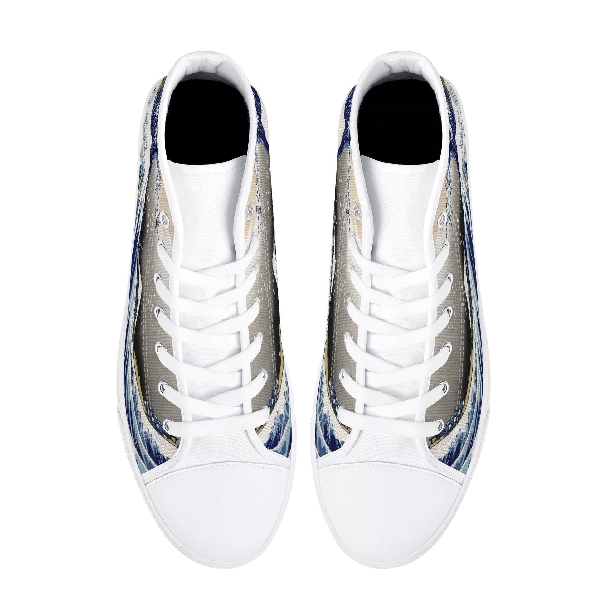 Great Wave - Women's High Top Canvas Shoes