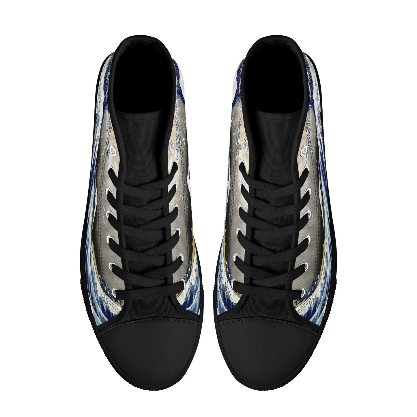 Great Wave - Women's High Top Canvas Shoes