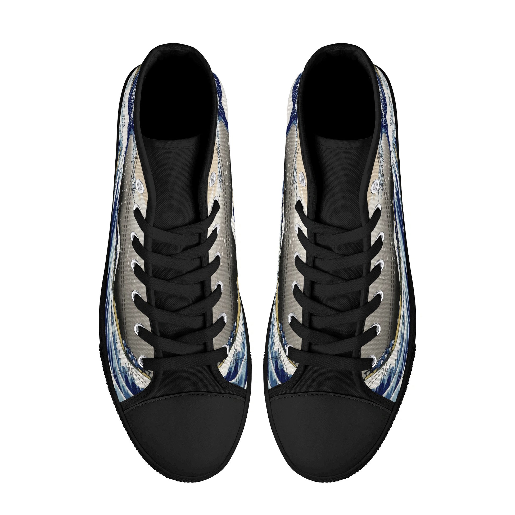 Great Wave - Women's High Top Canvas Shoes