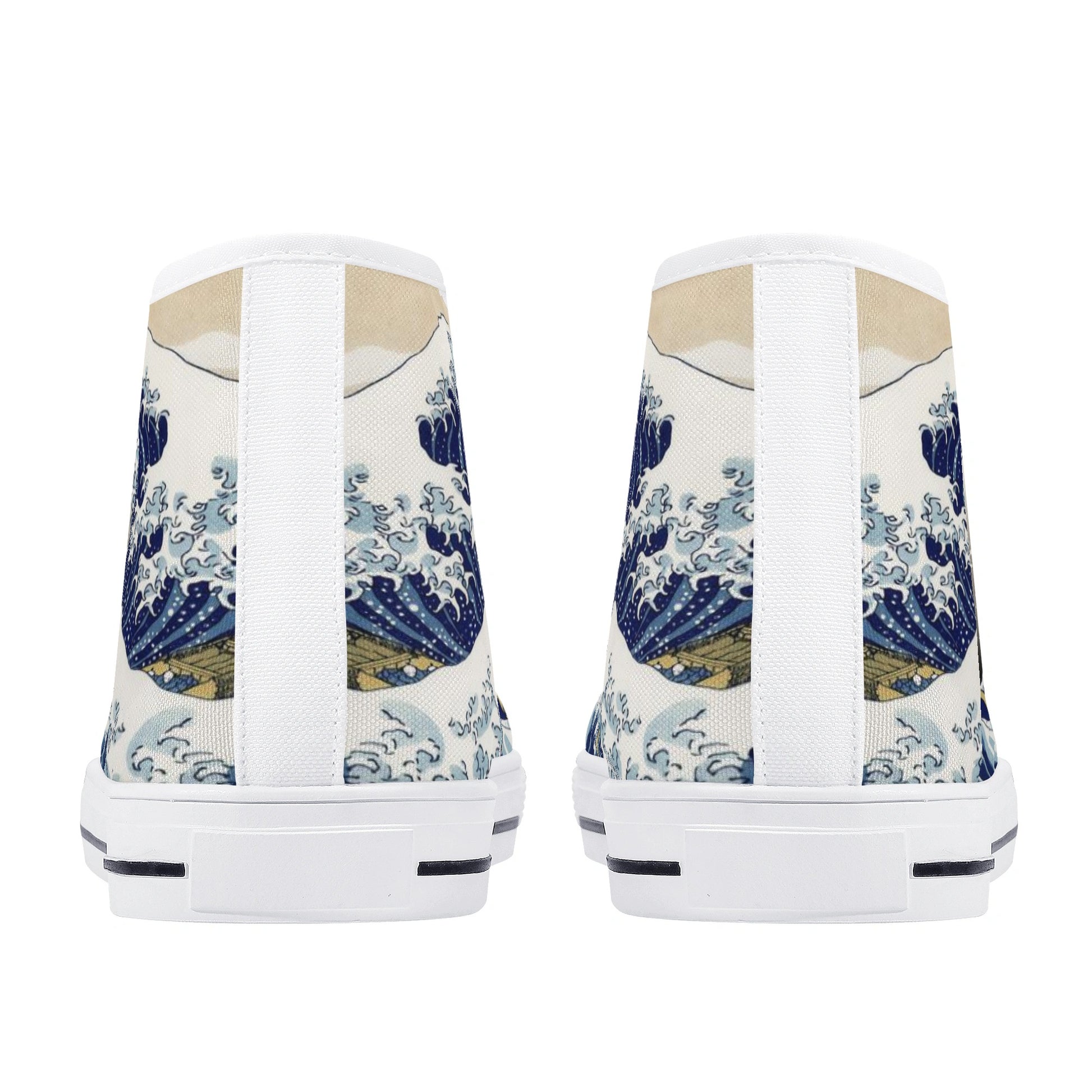 Great Wave - Women's High Top Canvas Shoes