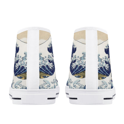 Great Wave - Women's High Top Canvas Shoes