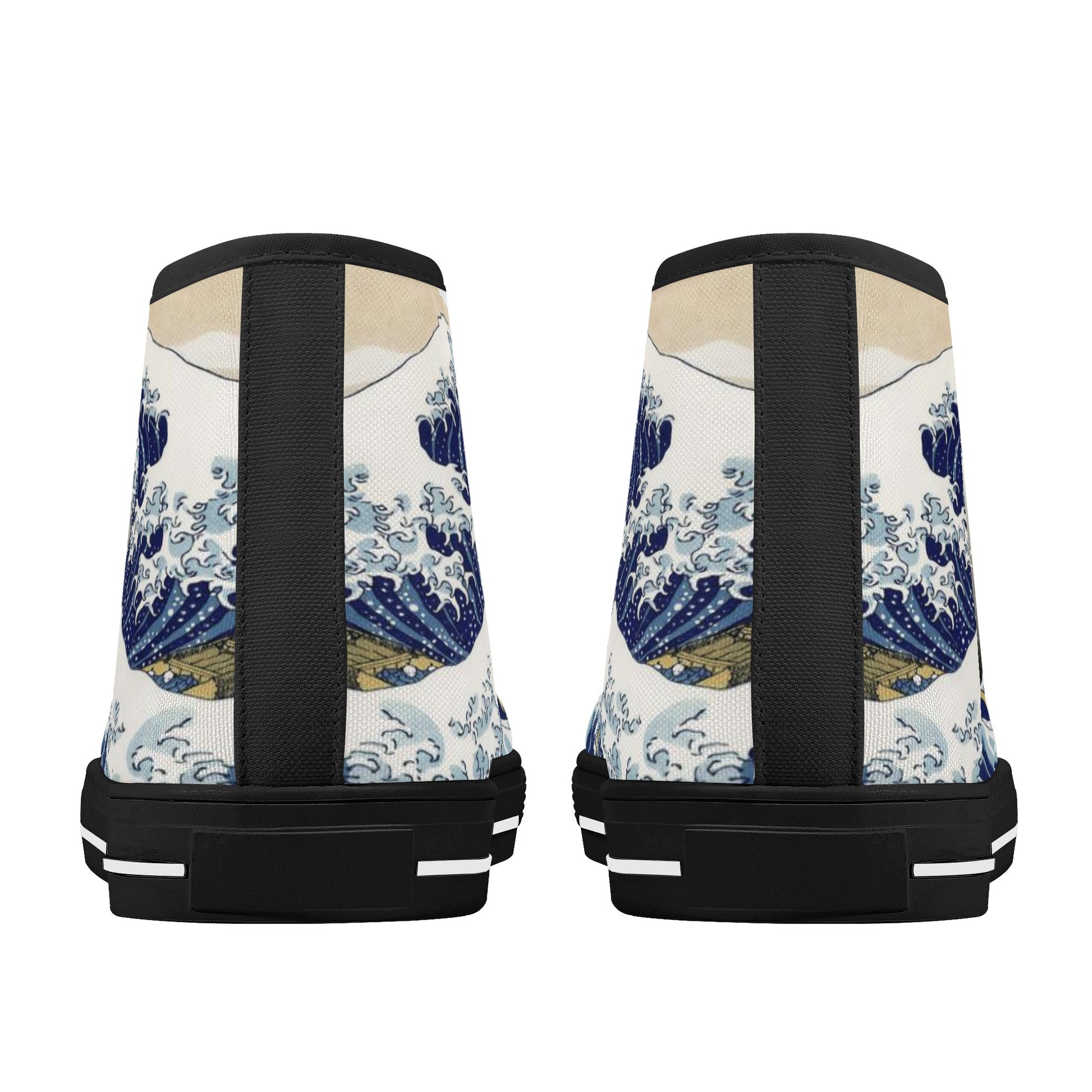 Great Wave - Women's High Top Canvas Shoes