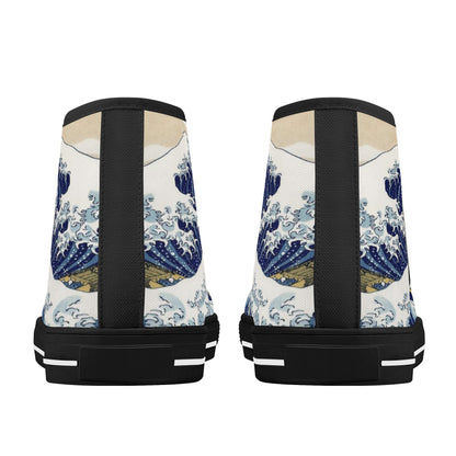 Great Wave - Women's High Top Canvas Shoes