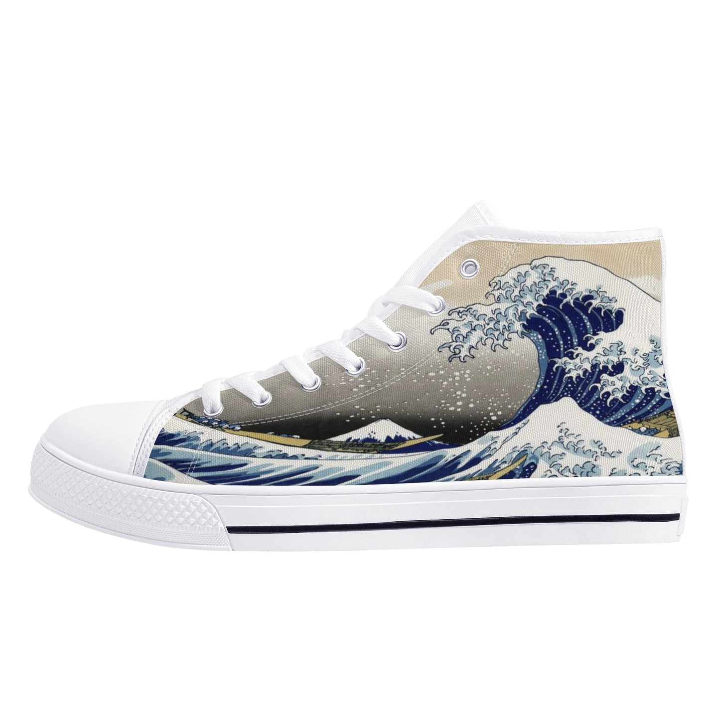 Great Wave - Women's High Top Canvas Shoes