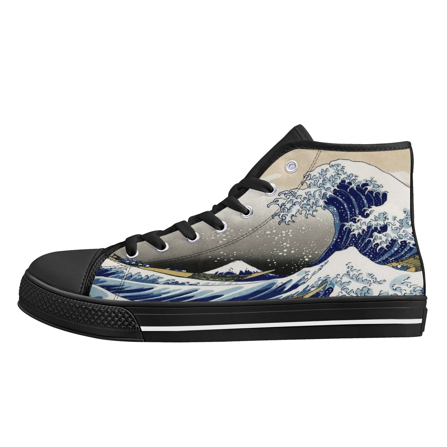 Great Wave - Women's High Top Canvas Shoes