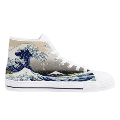 Great Wave - Women's High Top Canvas Shoes