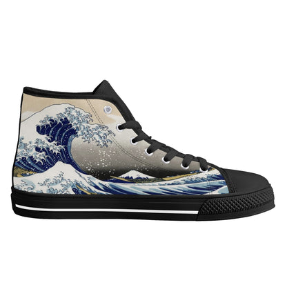 Great Wave - Women's High Top Canvas Shoes