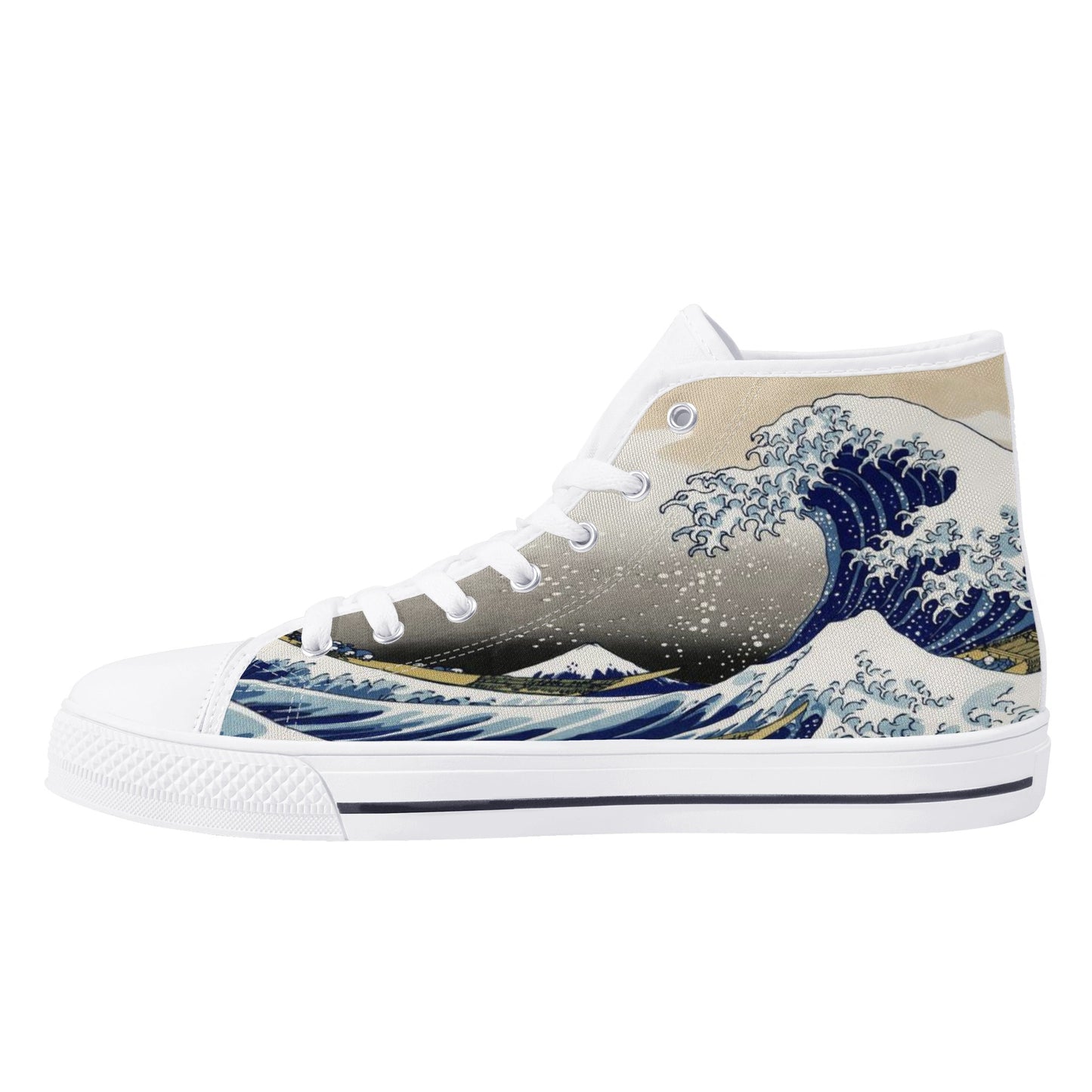 Great Wave - Women's High Top Canvas Shoes